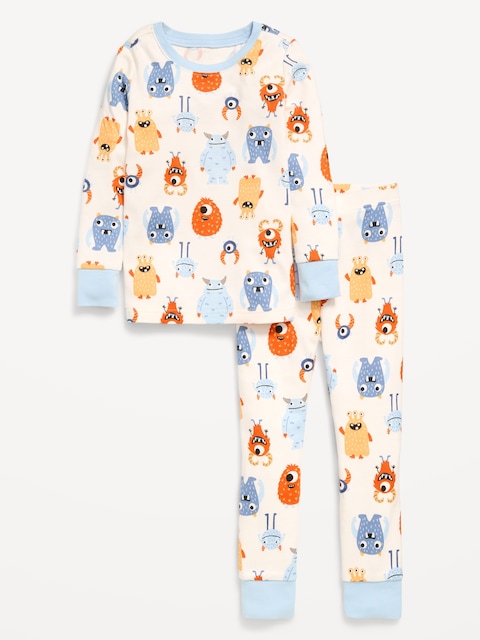 Printed Snug-Fit Pajama Set for Toddler & Baby - Monster