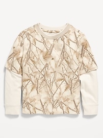 Image number 1 showing, Oversized Long-Sleeve 2-In-1 T-Shirt for Toddler Boys