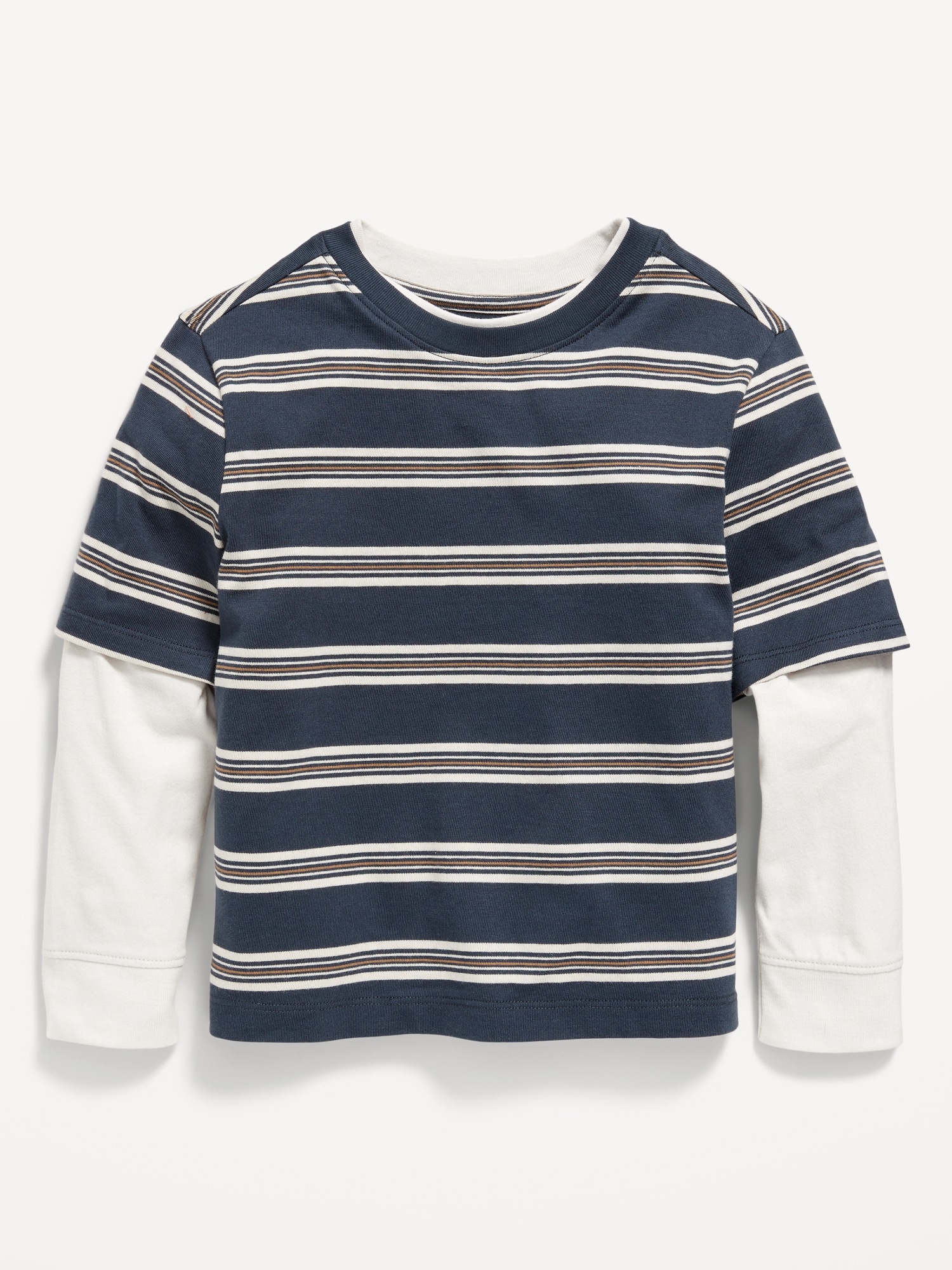 Oversized Long-Sleeve 2-In-1 T-Shirt for Toddler Boys