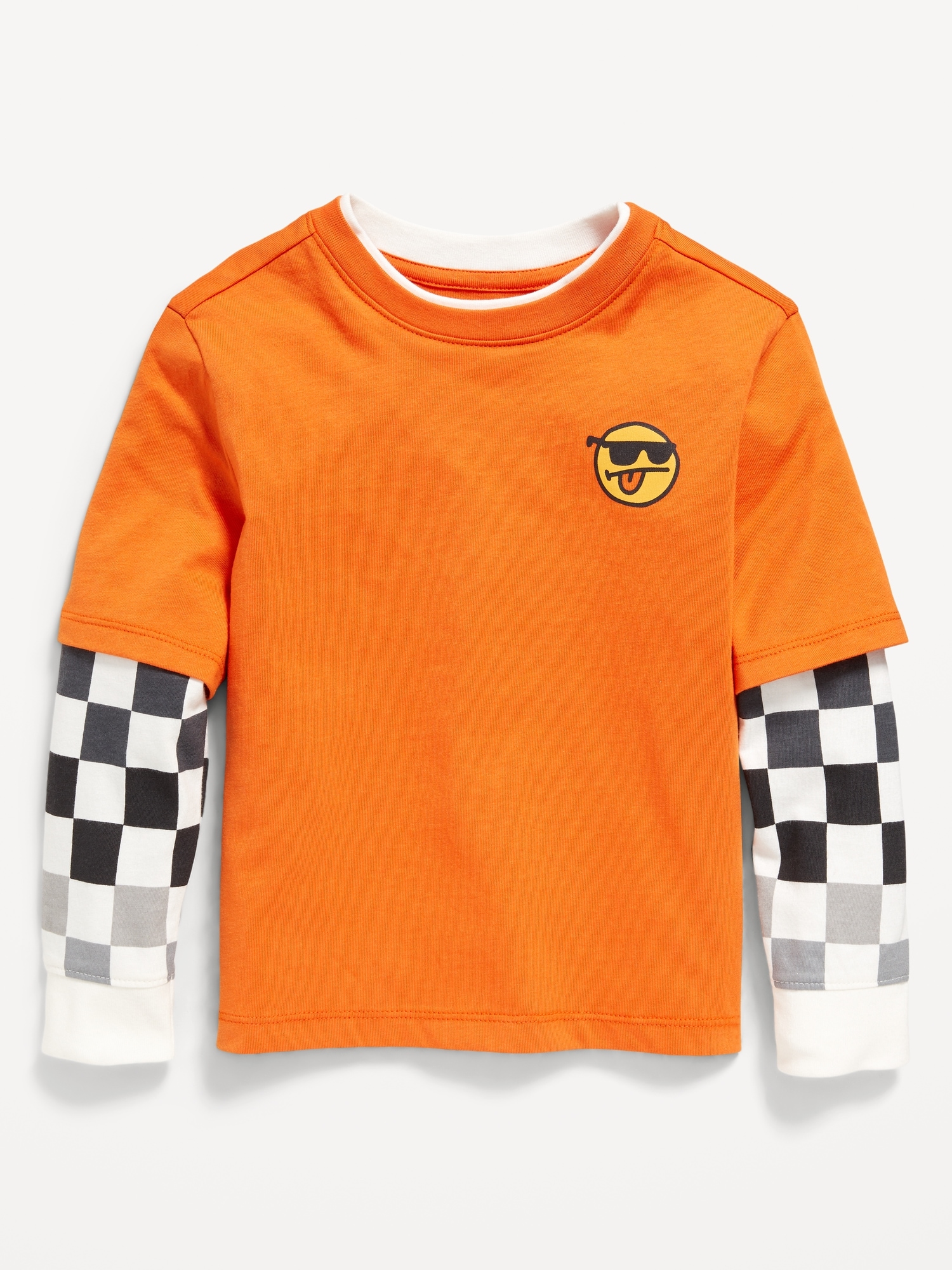 Oversized Long-Sleeve 2-In-1 T-Shirt for Toddler Boys