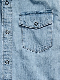 Image number 3 showing, Long-Sleeve Western Pocket Jean Shirt for Boys