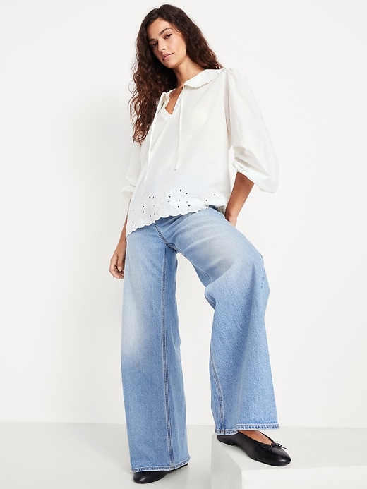 Image number 2 showing, Ruffle-Collar Cutwork Top
