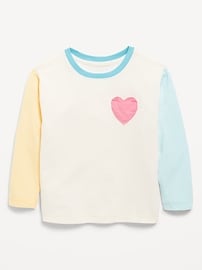 Image number 1 showing, Long-Sleeve Heart Pocket T-Shirt for Toddler Girls