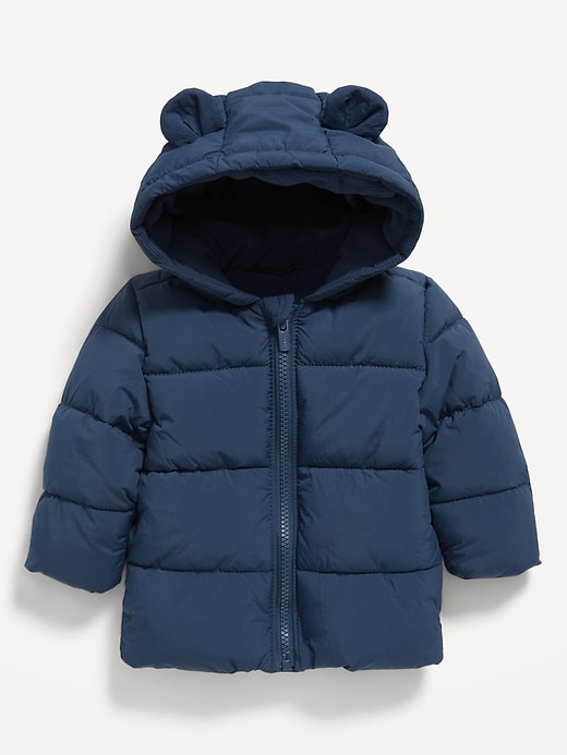 Image number 1 showing, Water-Resistant Hooded Critter Puffer Jacket for Baby