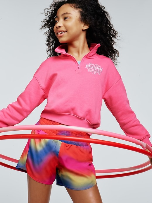 Image number 1 showing, Oversized Quarter-Zip Sweatshirt for Girls