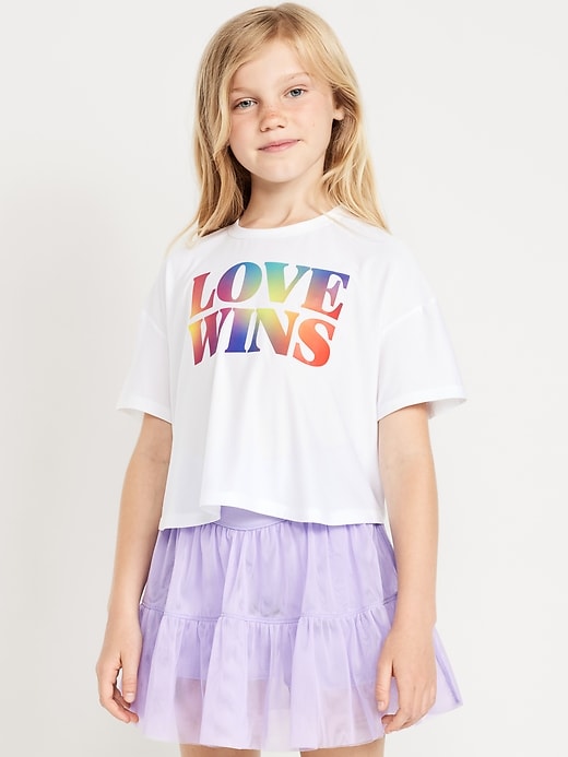 Image number 1 showing, CloudMotion Cropped Performance T-Shirt for Girls