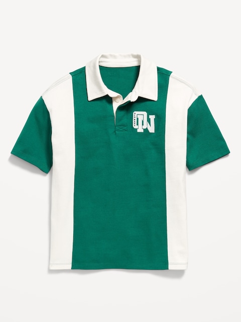Color-Block Logo-Graphic Polo Shirt for Boys - Botanical