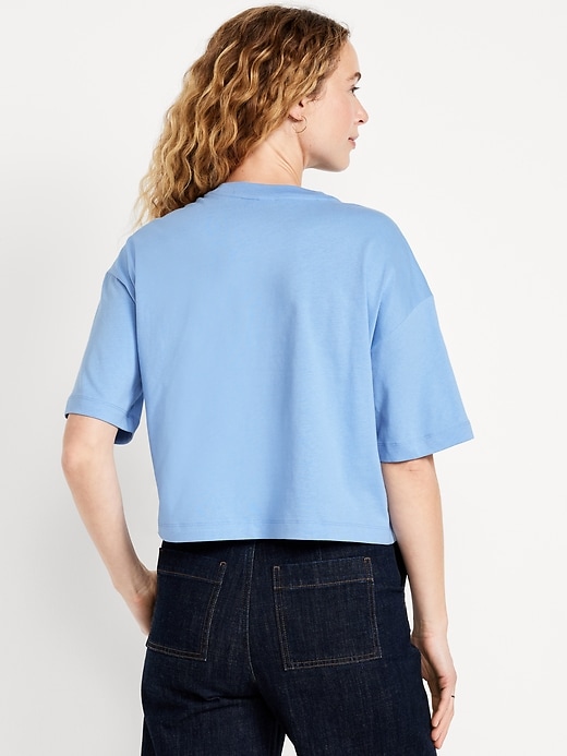 Image number 2 showing, Vintage Crew-Neck Oversized Crop T-Shirt