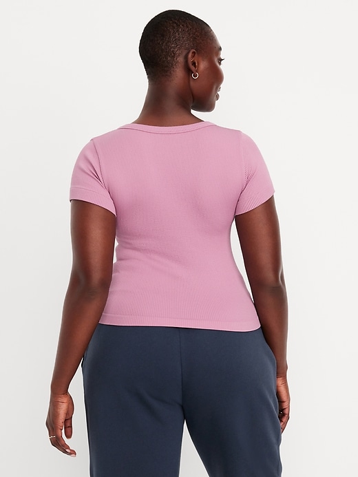 Image number 6 showing, Exhale Seamless Cropped Rib T-Shirt
