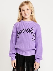 Image number 1 showing, Oversized Crew-Neck Sweater for Girls