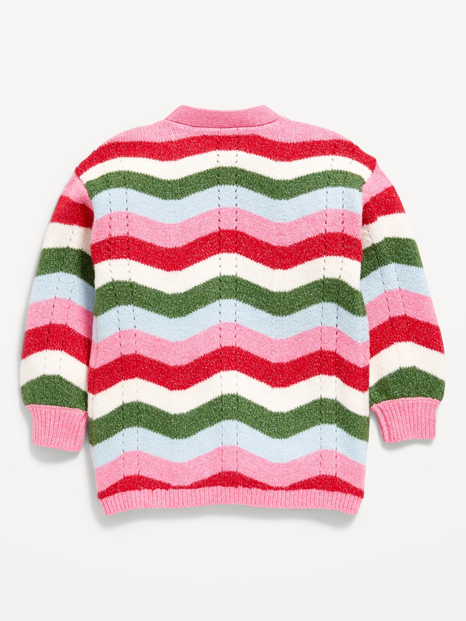 Printed Open-Front Cardigan Sweater for Toddler Girls