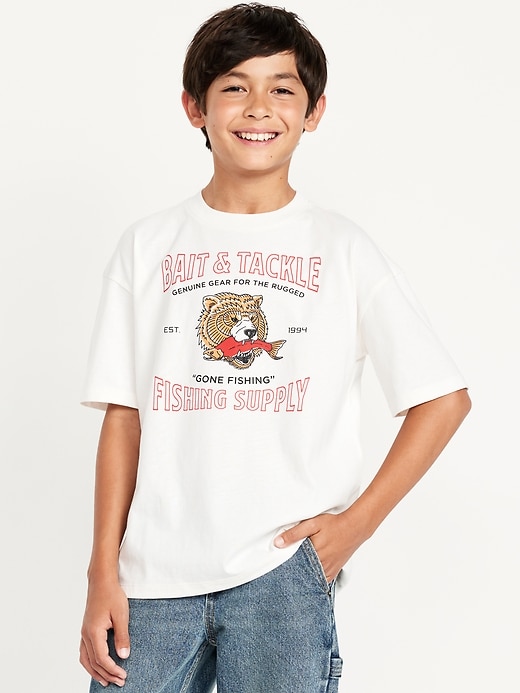 Image number 1 showing, Oversized Short-Sleeve Graphic T-Shirt for Boys