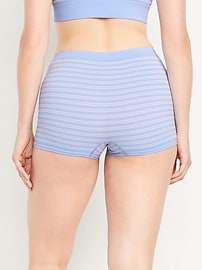 Image number 6 showing, Mid-Rise Seamless Ribbed Boyshort Underwear