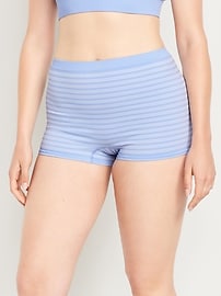 Image number 5 showing, Mid-Rise Seamless Ribbed Boyshort Underwear