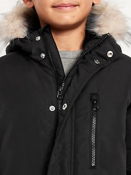 Water-Resistant Faux-Fur Hooded Parka Jacket for Boys | Old Navy