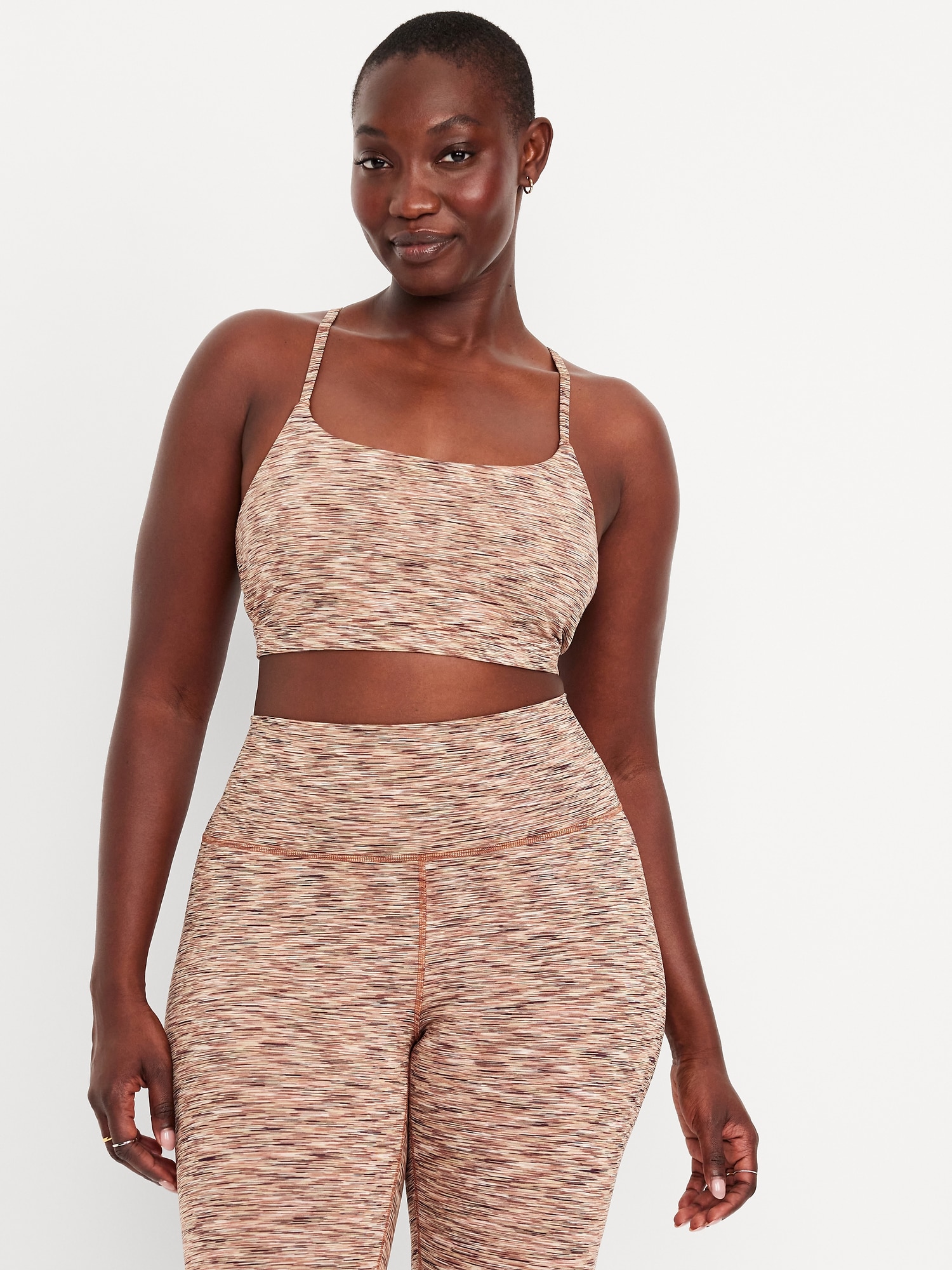 Light Support Space-Dye Racerback Sports Bra