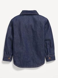 Image number 2 showing, Long-Sleeve Pocket Jean Shirt for Toddler Boys