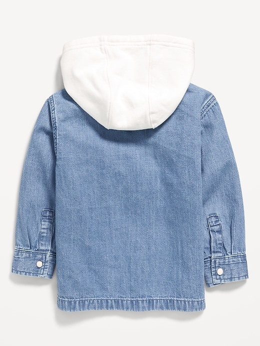 Image number 2 showing, Button-Front Hooded Shirt for Toddler Boys