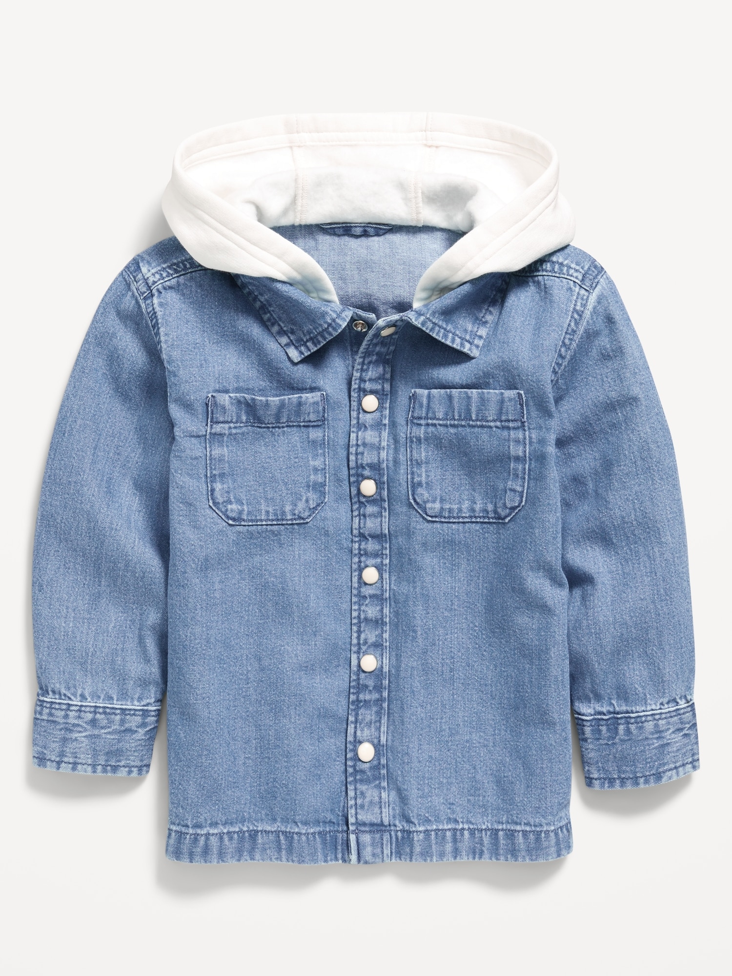 Button-Front Hooded Shirt for Toddler Boys