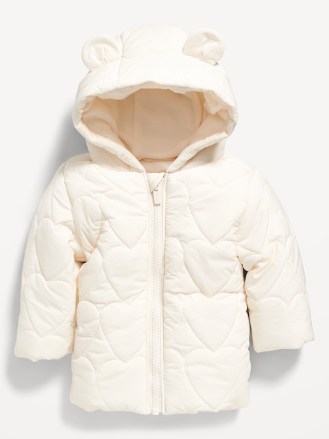 Water-Resistant Hooded Critter Puffer Jacket for Baby - Creme De La Creme