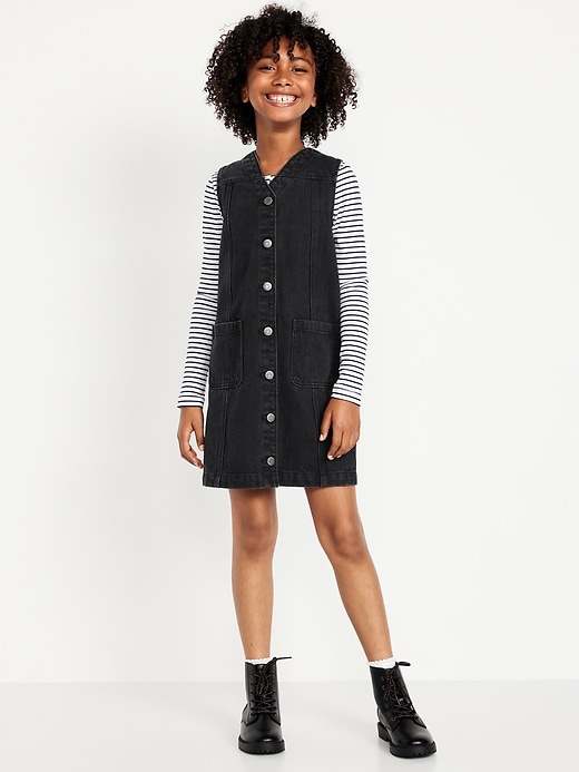 Image number 1 showing, Sleeveless Pocket Jean Dress for Girls