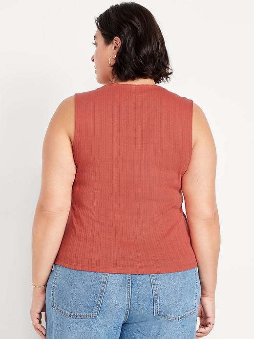 Image number 6 showing, Trapeze-Neck Pointelle Top