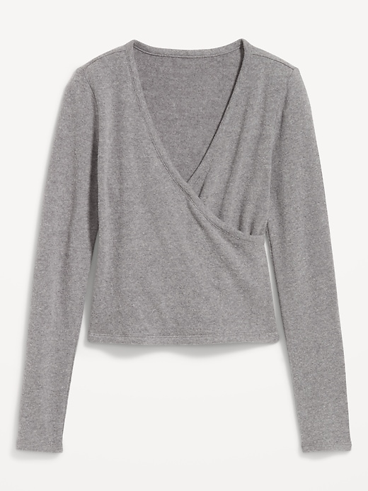 Image number 8 showing, Long-Sleeve Wrap-Front Top