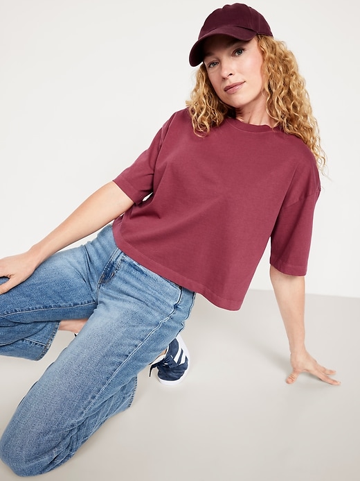 Image number 3 showing, Vintage Crew-Neck Cropped T-Shirt