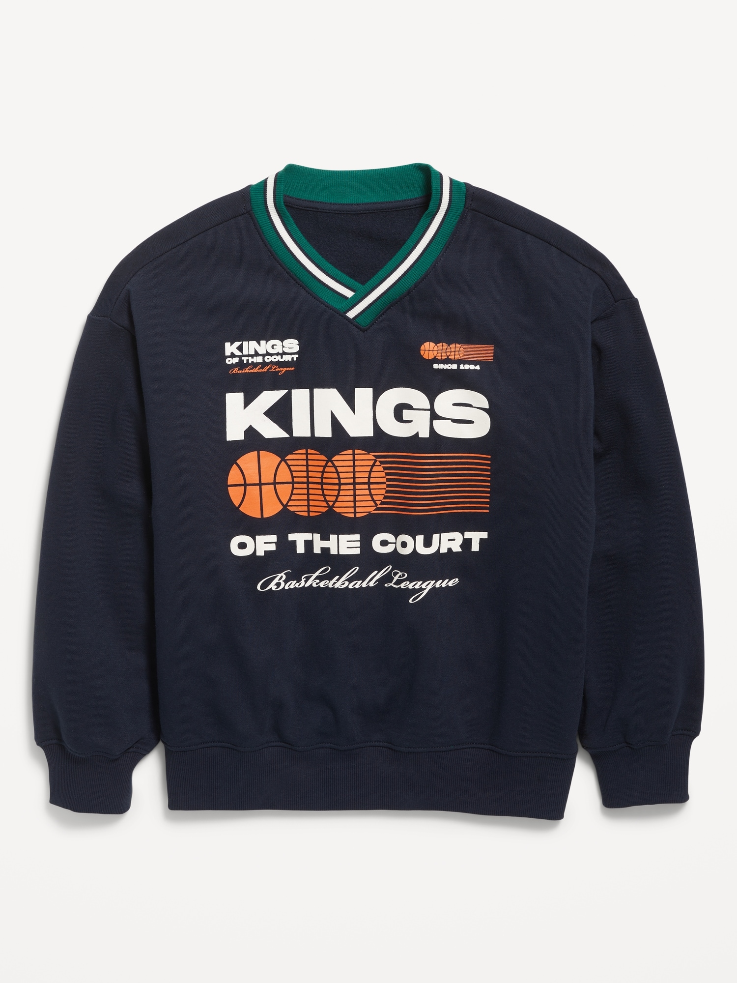 Oversized V-Neck Graphic Sweatshirt for Boys