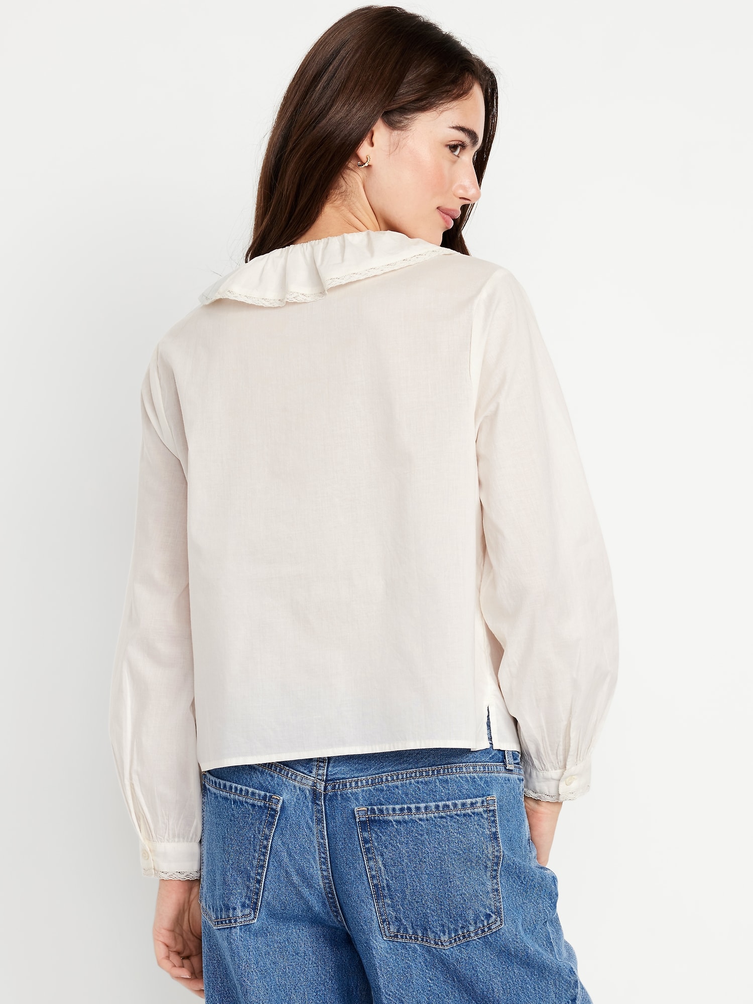 Ruffle Button-Down Shirt