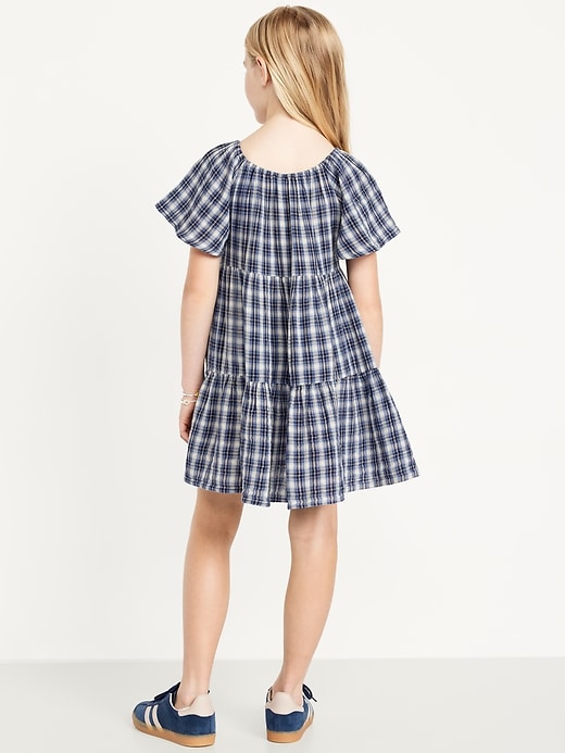 Image number 2 showing, Printed Flutter-Sleeve Double-Weave Tiered Swing Dress for Girls