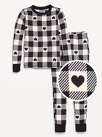 Image number 1 showing, Gender-Neutral Snug-Fit Graphic Pajama Set for Kids