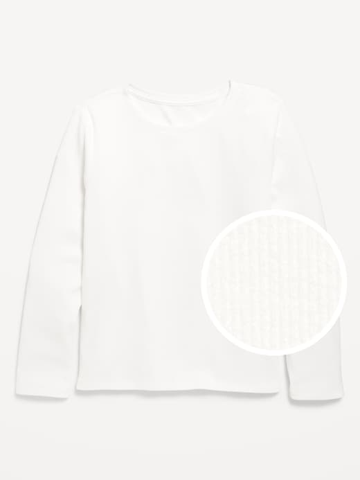 Image number 1 showing, Softest Long-Sleeve Ribbed T-Shirt for Girls