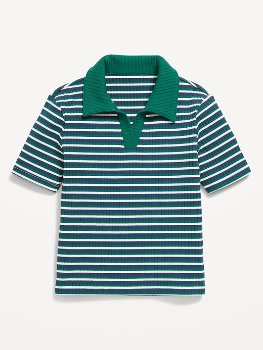 Image number 2 showing, Short-Sleeve Fitted Collared Top for Girls