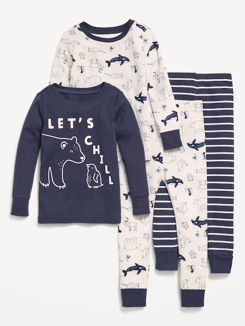 Snug-Fit Graphic Pajama 4-Piece for Toddler & Baby - Bear