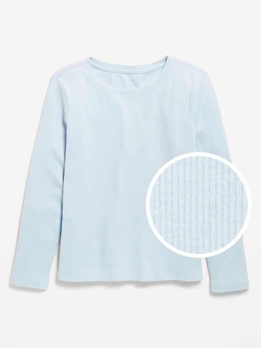 Image number 1 showing, Softest Long-Sleeve Ribbed T-Shirt for Girls