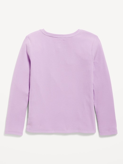 Image number 2 showing, Softest Long-Sleeve Ribbed T-Shirt for Girls