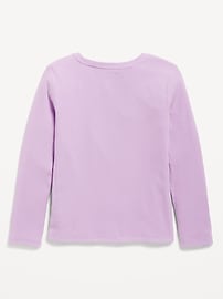 Image number 2 showing, Softest Long-Sleeve Ribbed T-Shirt for Girls