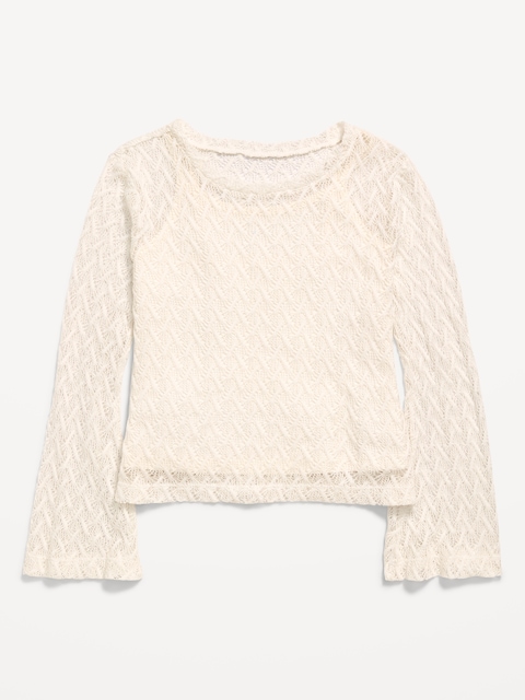 2-In-1 Textured Knit Top for Girls - Creme De La Creme