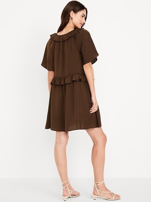 Image number 2 showing, Satin Ruffle Mini Dress