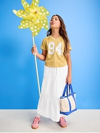 Image number 1 showing, Tiered Swing Midi Skirt for Girls