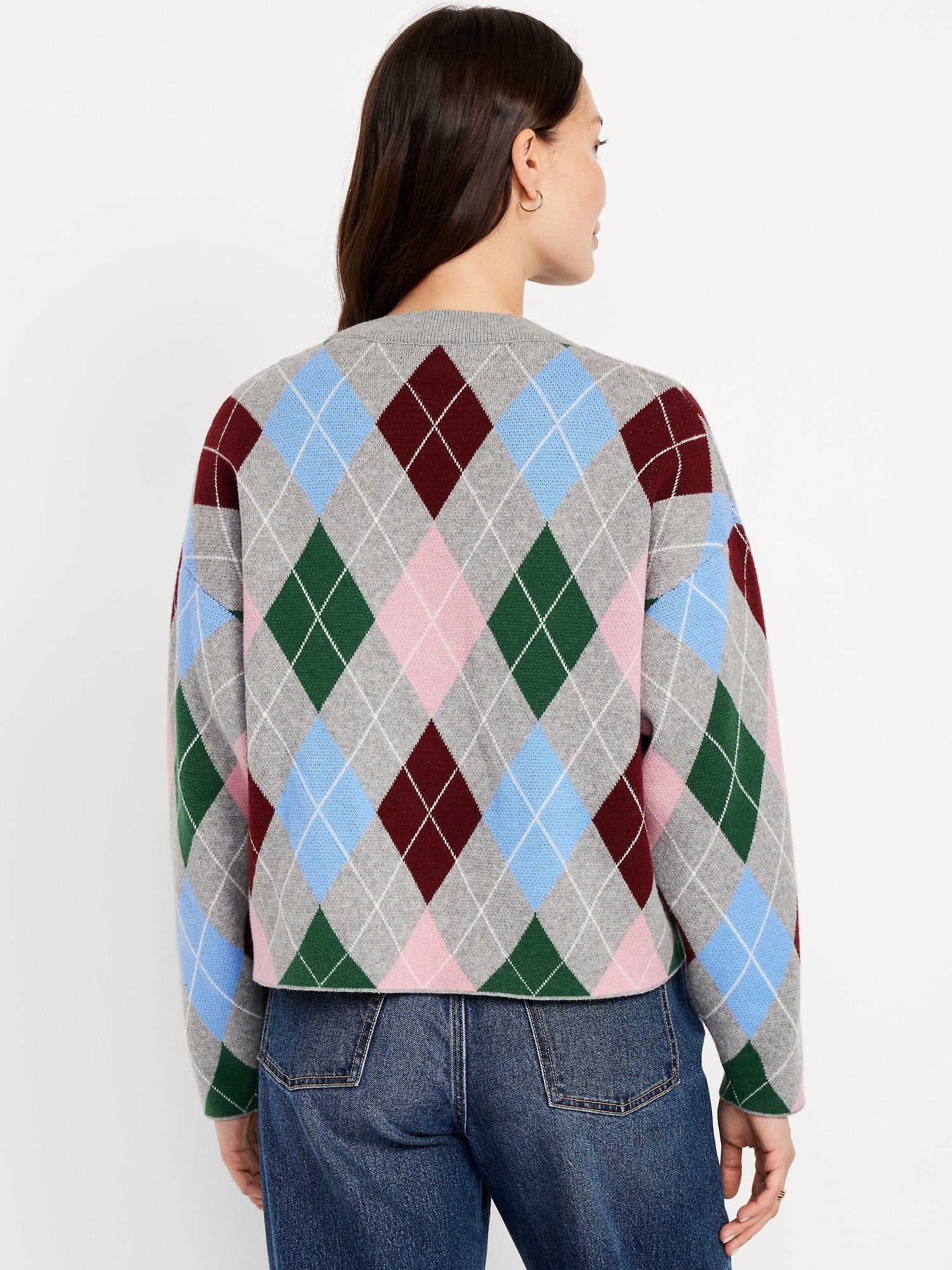 SoSoft Cropped Argyle Sweater