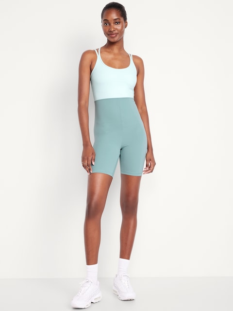 StudioSmooth Bodysuit -- 6-inch inseam - Blue Colorblock