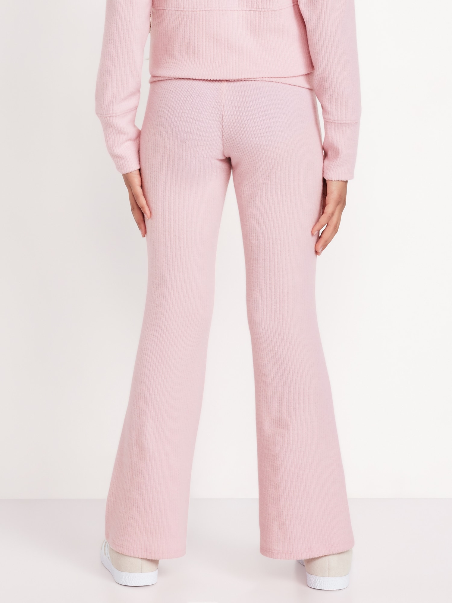 CozePlush Zip Hoodie and Flare-Leg Pants Set for Girls