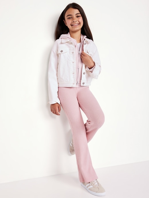 Image number 3 showing, CozePlush Zip Hoodie and Flare-Leg Pants Set for Girls