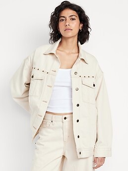 Oversized Jean Trucker Jacket - image 3