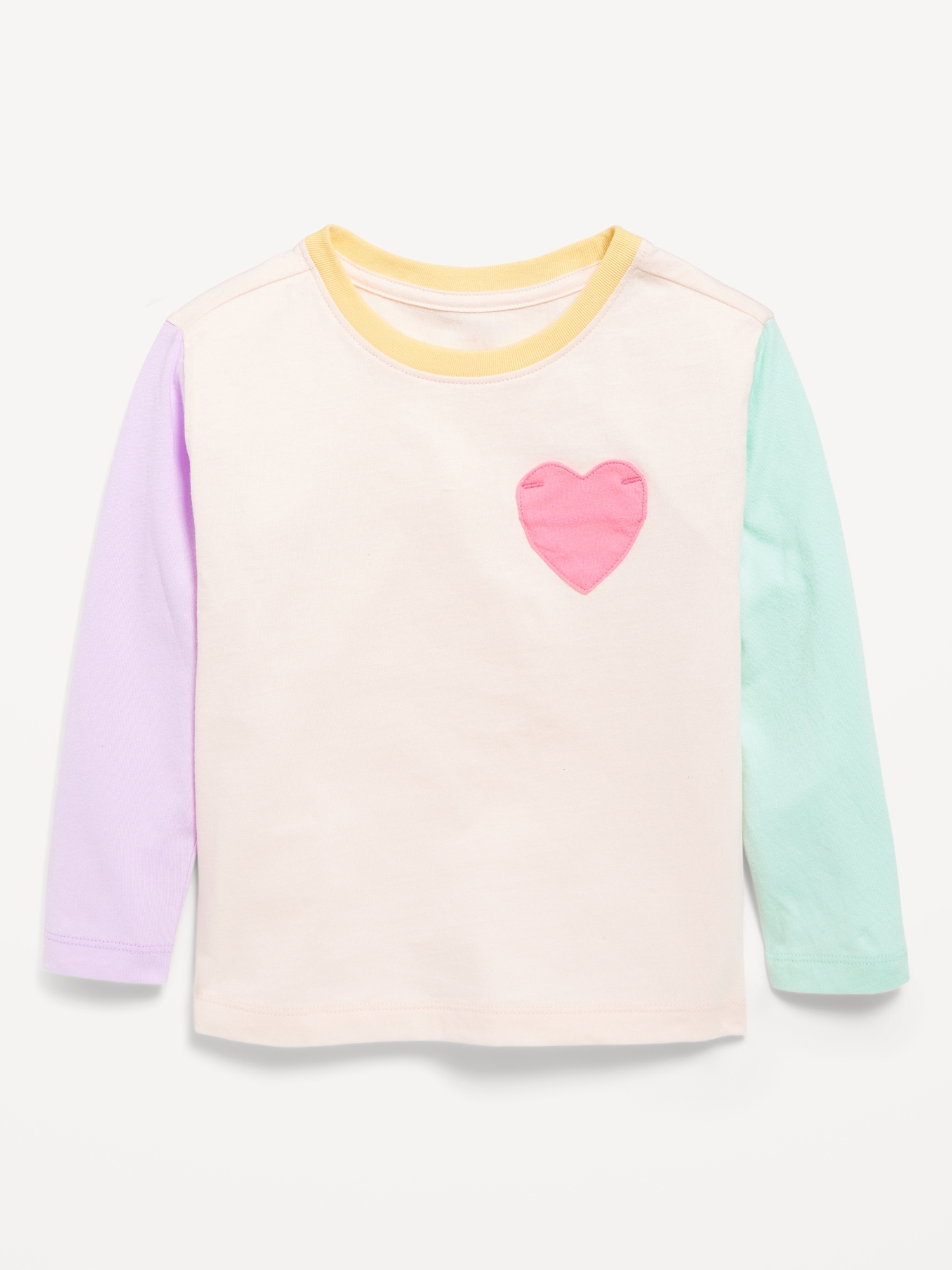 Fitted Long-Sleeve Ribbed T-Shirt for Toddler Girls