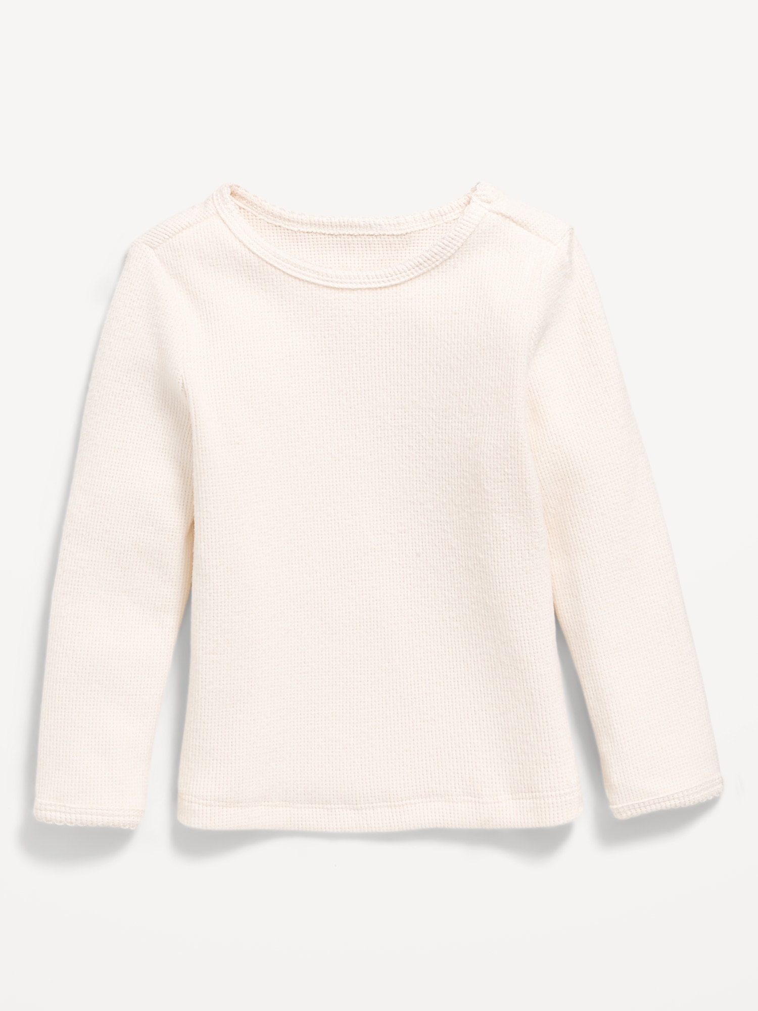 Cozy Long-Sleeve Waffle-Knit T-Shirt for Toddler Girls