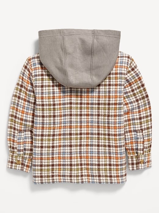 Image number 2 showing, Button-Front Hooded Shirt for Toddler Boys