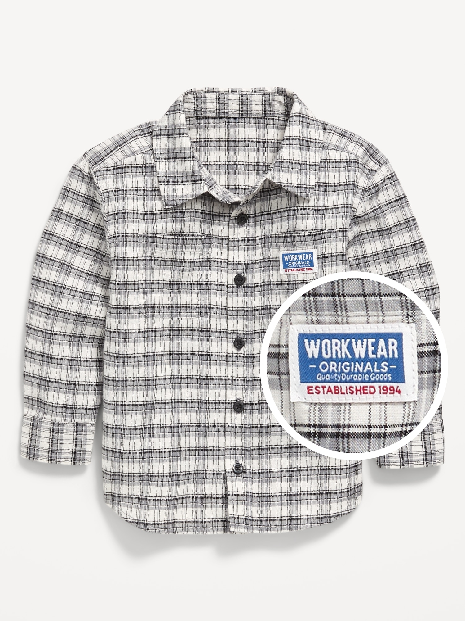 Plaid Flannel Pocket Shirt for Toddler Boys